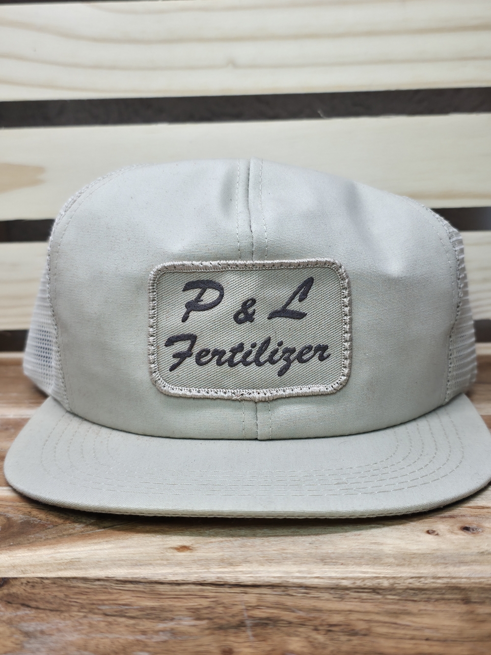 P & L Fertilizer Embroidered Patch Trucker Hat - Light Olive